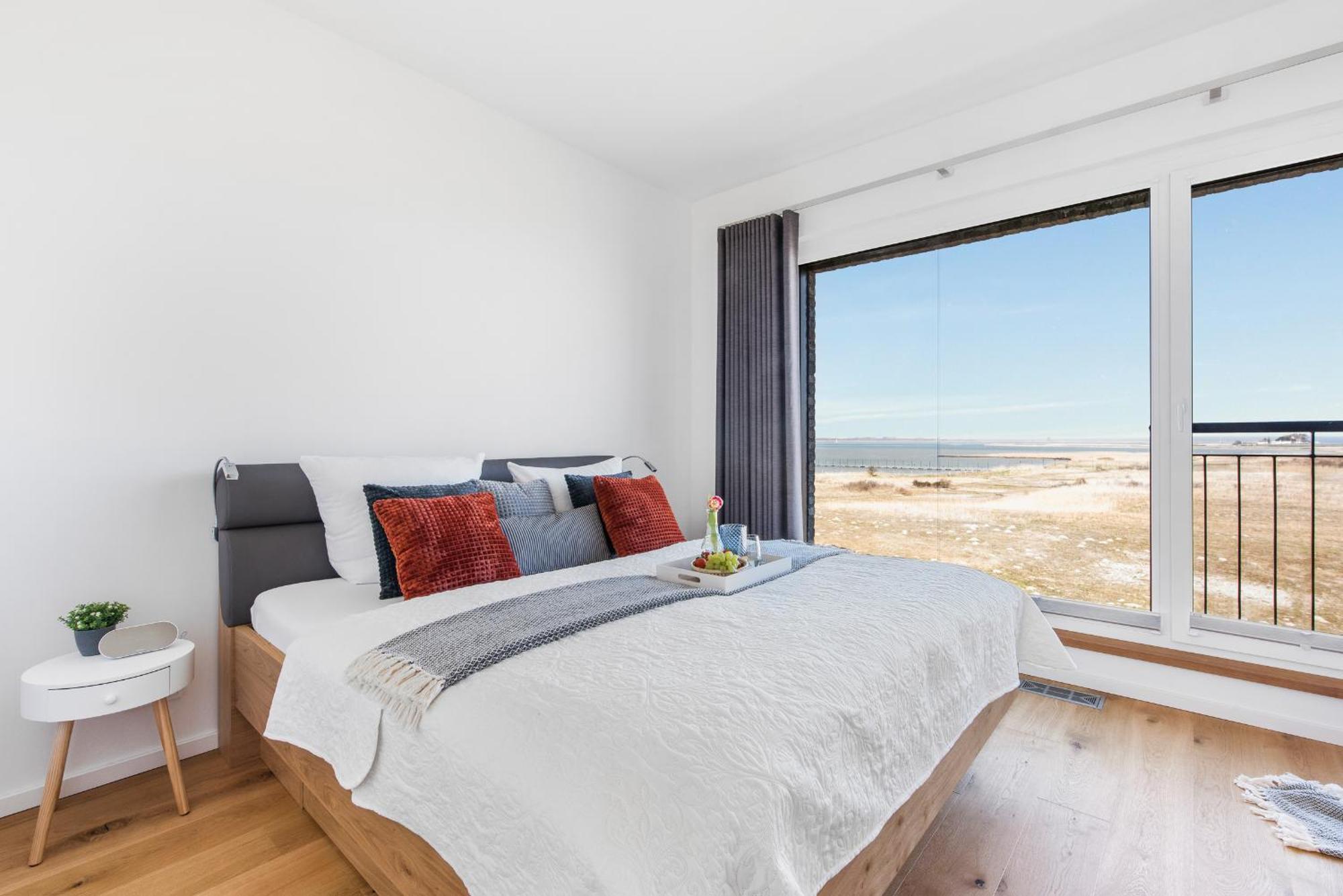 Villa King Erste Lage, Dachterrasse, Meerblick, Carport, Kamin, Sauna, Terrasse, Aussenrolllaeden 奥尔本尼兹 外观 照片