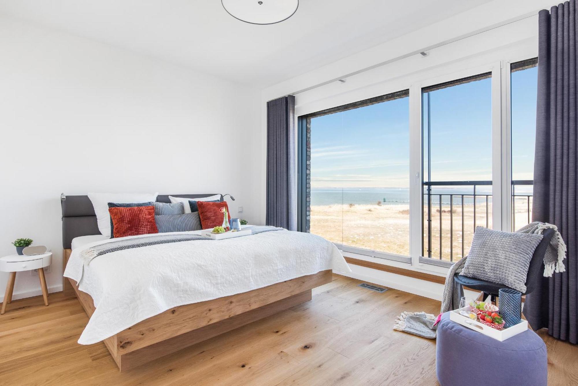 Villa King Erste Lage, Dachterrasse, Meerblick, Carport, Kamin, Sauna, Terrasse, Aussenrolllaeden 奥尔本尼兹 外观 照片